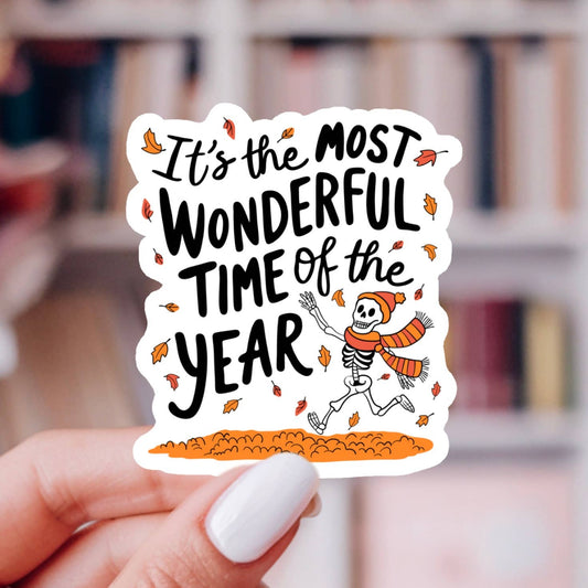 Most Wonderful Time Fall Sticker – Hello Fall, Glossy Vinyl 